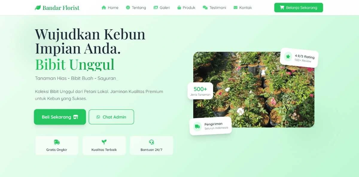 Website Bandar Florist - Toko tanaman di Lombok